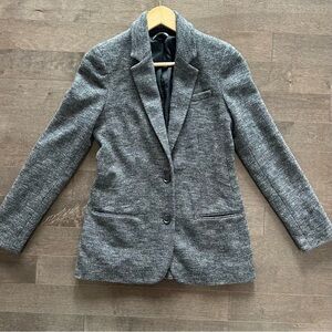Vince‎ Wool Charcoal Gray Blazer Herringbone Dark Academia LUX  Size 4